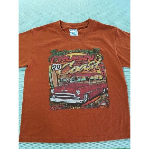 Jerzees RUST Boys T Shirt  Size SMALL "Cruising th - Picture 1 of 3